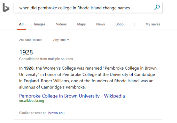 when did pembroke college in rhode island change names?